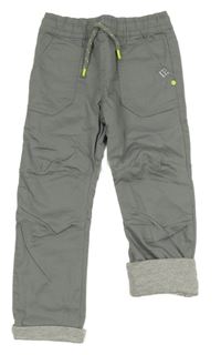 Šedé podšité plátěné kalhoty F&F