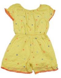 Žlutý květovaný kraťasový overal John Lewis