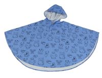 Světlemodré voděodolné pončo s příšerkami a kapucí Impidimpi