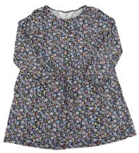 Černo-barevné květované šaty H&M