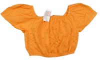 Nové - Oranžové crop tričko s madeirou Matalan