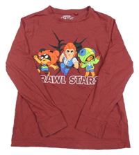 Vínové triko s potiskem - Brawl Stars