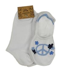 Nové - 2set - 2x kotníkové ponožky - bílé + bílo-modré se znakem 