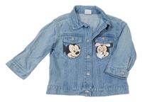 Světlemodrá riflová bunda s Minnie a Mickeym Disney
