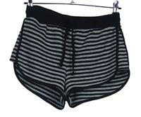 Dámské černo-šedé pruhované teplákové kraťasy Topshop