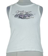 Dámský bílý žebrovaný crop top s autem Hollister 