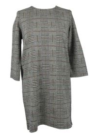 Dámské béžovo-tmavomodré kostkované šaty TU 