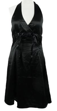 Dámské černé saténové šaty Rachel 