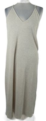 Dámské béžové pletené midi šaty Stradivarius 