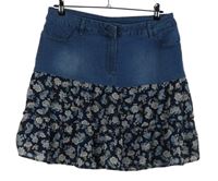 Dámská modro-tmavomodrá kytičkovaná riflová sukně Janina 