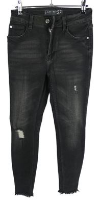Dámské černé skinny rifle s prošoupáním Amisu 