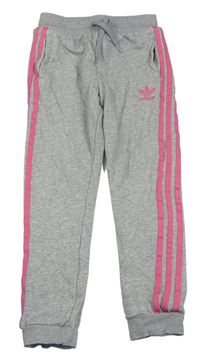 Šedo-růžové tepláky Adidas