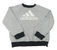Šedo-černá mikina s logem Adidas