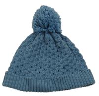 Modrá čepice s bambulí Next