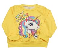 Žlutá mikina s jednorožcem Shein