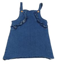 Modré riflové šaty s volánkem Primark