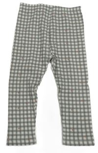 Šedo-bílé kostkované legíny s puntíky Next