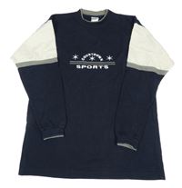 Tmavomodro-smetanová mikina s nápisem Pocopiano