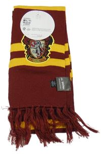 Nové - Mahagonovo-žlutá pruhovaná šála Harry Potter