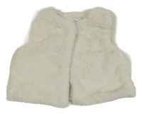 Bílá kožešinová zateplená vesta Manor