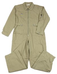 Béžový plátěný kalhotový overal s nášivkou Leigh Tucker