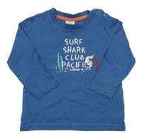 Modré triko se surfem a žralokem S. Oliver