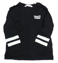 Černo-bílé triko s nápisem H&M