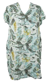 Dámská bílá halenková tunika s listy Janina