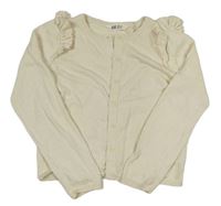 Béžový propínací svetr s volánky H&M
