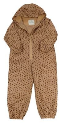 Hnědá vzorovaná šusťáková jarní kombinéza s kapucí George