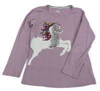 Levandulové triko s překlápěcími flitry Topolino