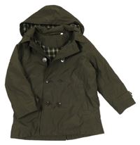 Tmavozelená šusťáková zateplená bunda s kapucí M&S