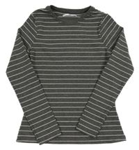 Šedo-bílé pruhované žebrované triko M&S