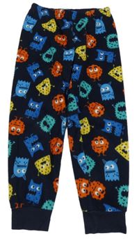 Tmavomodré fleecové pyžamové kalhoty s příšerkami C&A