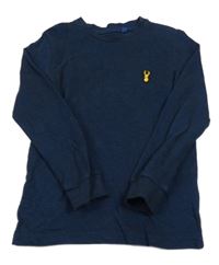 Tmavomodré melírované triko s nášivkou Next