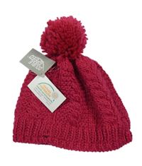 Nové - Fuchsiová vzorovaná čepice s bambulí 