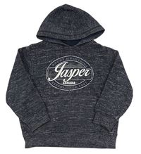 Tmavomodrá melírovaná mikina s nápisy a kapucí Northern