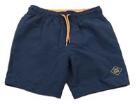 Tmavomodré plážové kraťasy s potiskem Primark