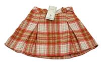 Nové - Červeno-medovo-bílá kostkovaná sukně Tu