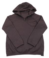 Nové - Čokoládová mikina s nápisem a šusťákovou kapucí Dunnes