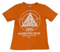 Oranžové tričko s potiskem Yigga