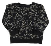 Antracitová mikina s dinosaury George