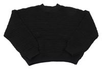Černý perforovaný crop svetr Primark