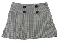 Černo-bílá kostkovaná sukně s knoflíčky 
