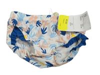 Modro-růžovo-bílé plavkové kalhotky s volánky Petit Bateau 