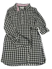 Černo-bílé kostkované šaty s páskem H&M