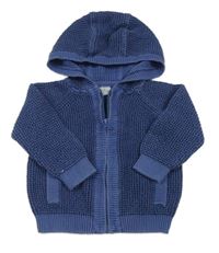 Modro-tmavomodrý propínací svetr s kapucí F&F