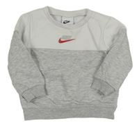 Šedo-bílá mikina s logem Nike
