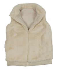 Smetanová kožešinová zateplená vesta Dunnes