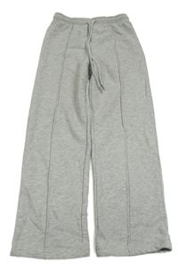 Šedé široké teplákové kalhoty s puky Basigal 